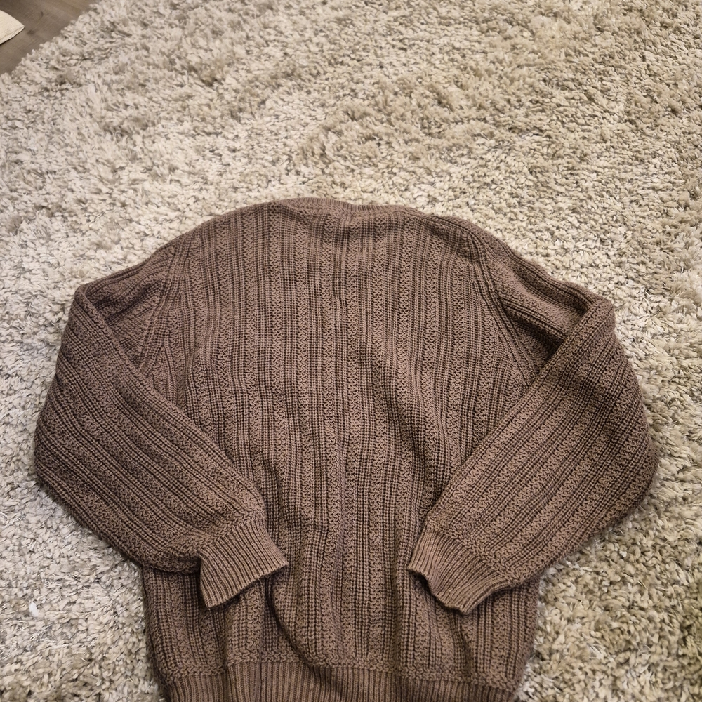 Vintage St. John's Bay Men's Brown Crewneck Cableknit Sweater Size XL - Picture 3 of 3